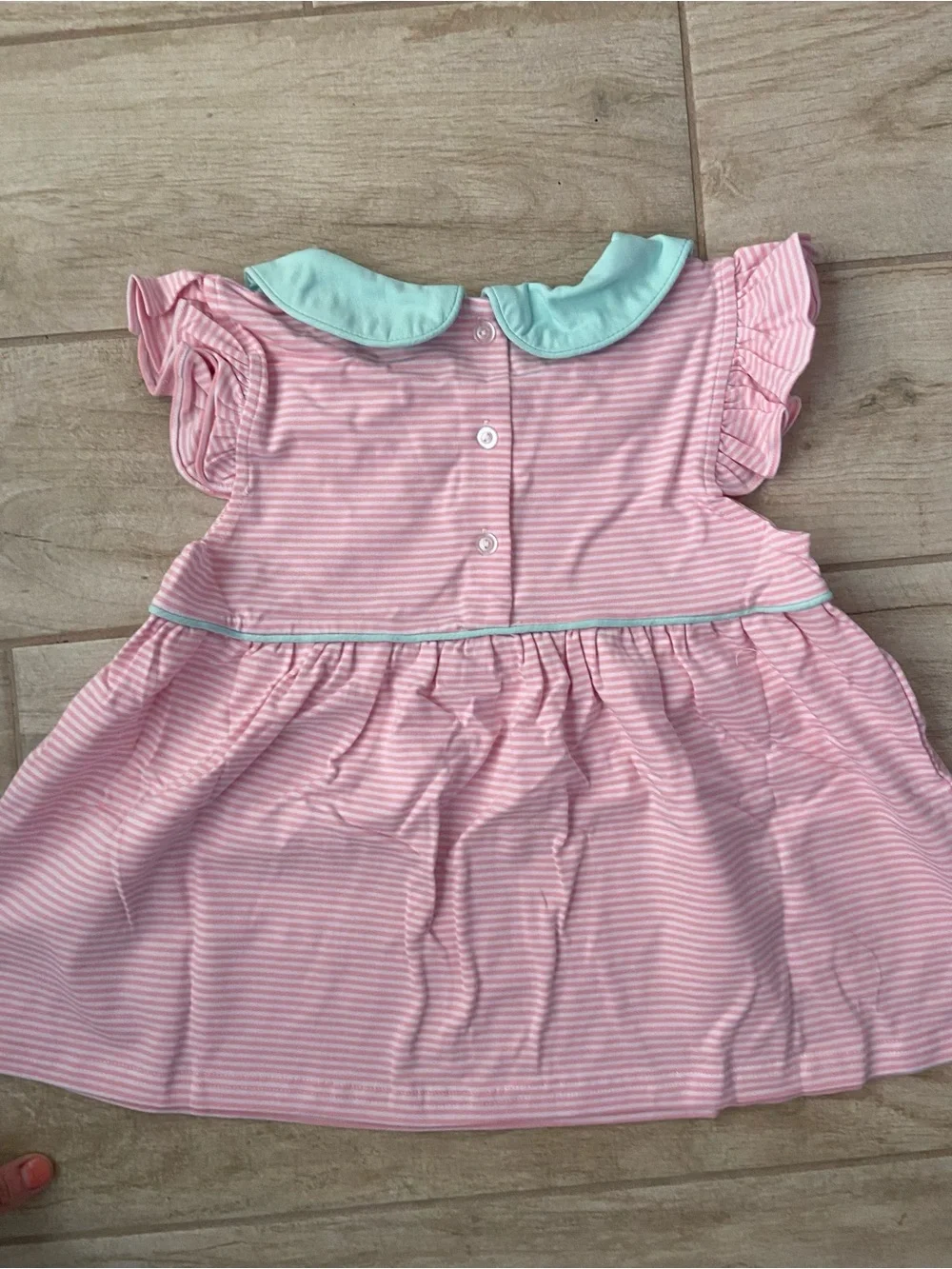 Stitchy Fish Girls 6T XS Small Watermelon Pink & Mint Summer Stripe Short Set